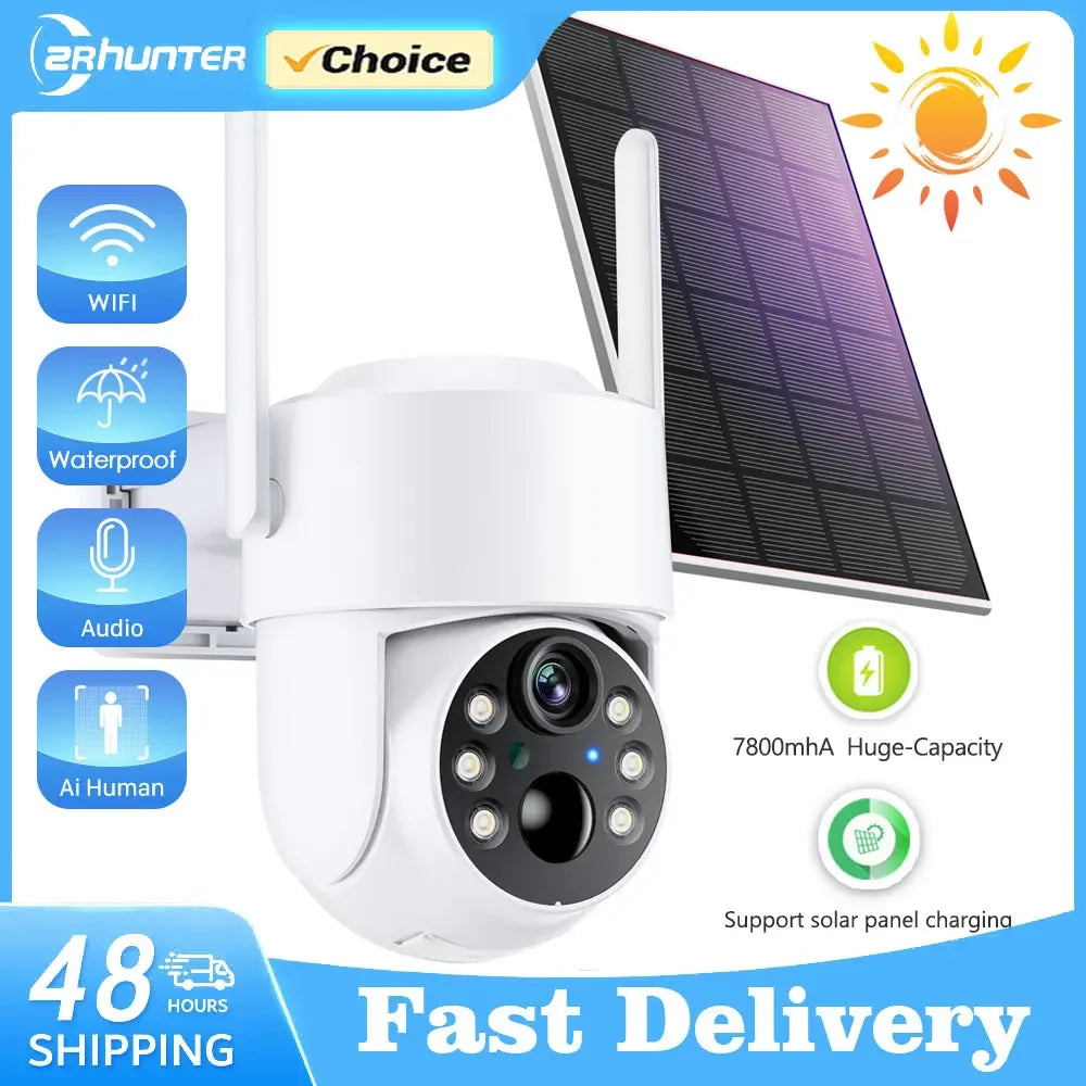 Caméra De Surveillance WiFi PTZ Solaire 4 MP